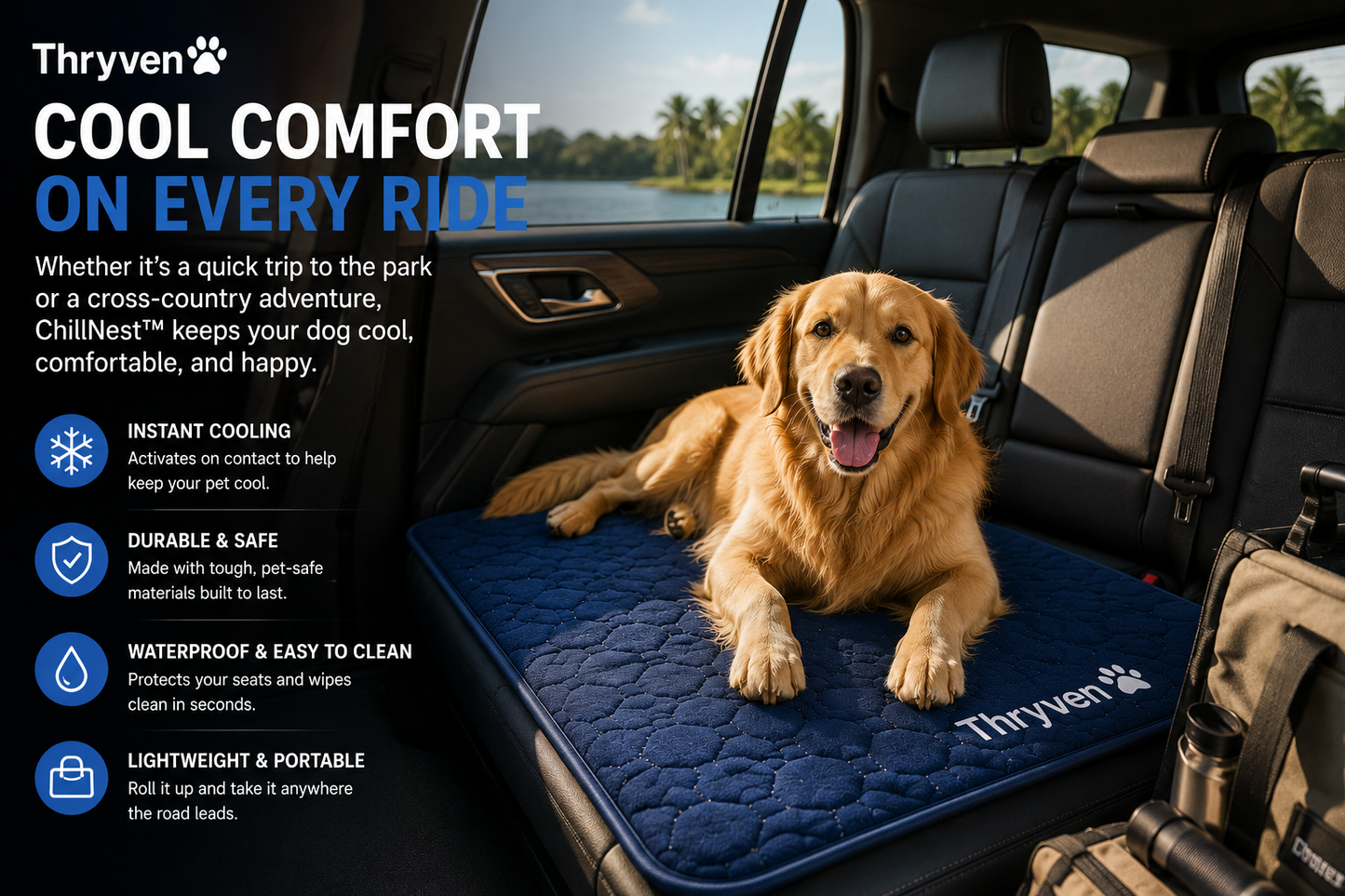 Thryven ChillNest™ Cooling Pet Mat