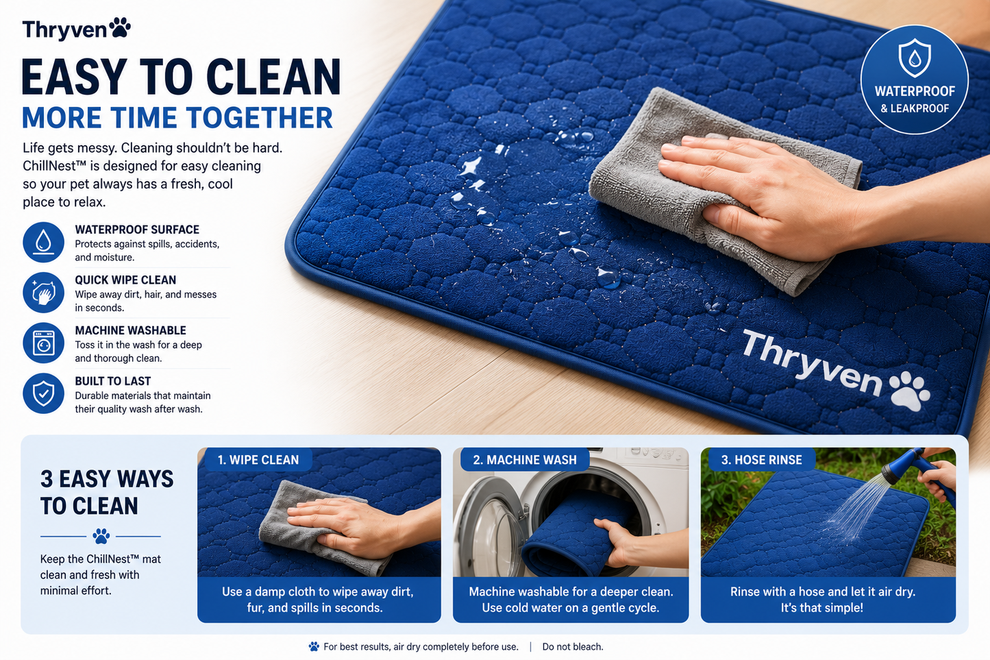 Thryven ChillNest™ Cooling Pet Mat